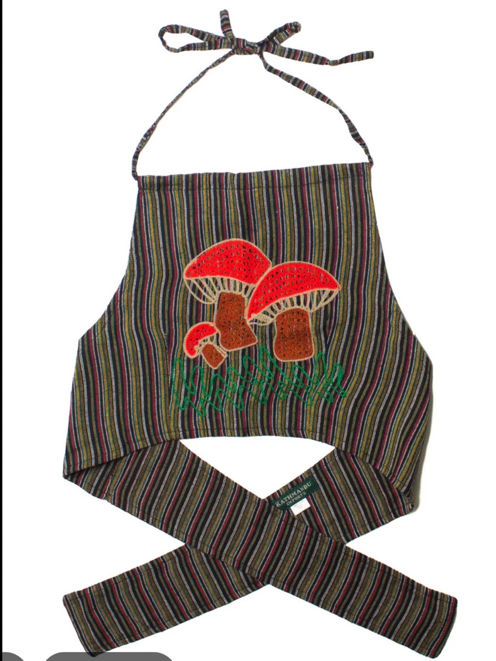 Kathmandu imports hippie festival crochet mushroom halter top 100% cotton